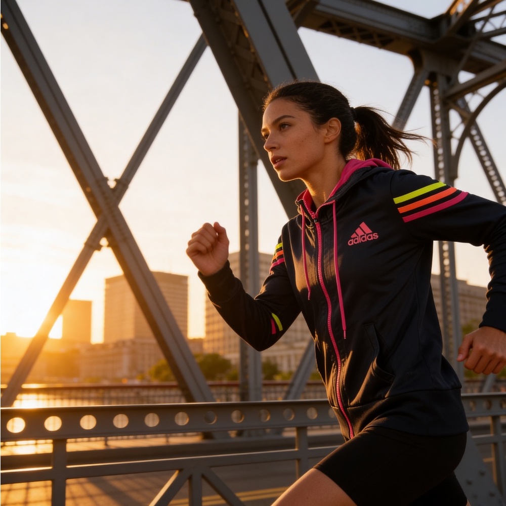 adidas Black Hoodie with Neon Pink and Yellow Accents - Picture 2 of 6